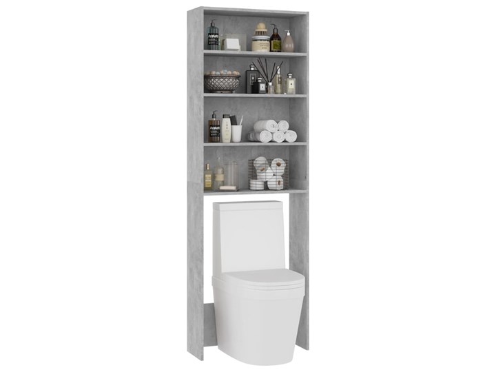 vidaXL Szafka na pralkę, szarość betonu, 64x24x190 cm Szafki Płyta MDF Płyta stolarska Głębokość 24 cm Szerokość 64 cm Kategoria Szafki stojące