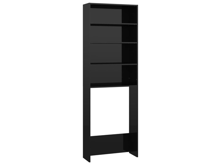 vidaXL Szafka na pralkę, czarna, wysoki połysk, 64x24x190 cm Płyta stolarska Głębokość 24 cm Szerokość 64 cm Płyta MDF Szafki Kolor Czarny