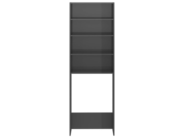 vidaXL Szafka na pralkę, szara, wysoki połysk, 64x24x190 cm Szerokość 64 cm Szafki Głębokość 24 cm Płyta MDF Płyta stolarska Kategoria Szafki stojące