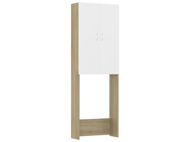vidaXL Szafka na pralkę, biel i dąb sonoma, 64 x 25,5 x 190 cm Szafki Drewno Płyta MDF Szerokość 64 cm Płyta stolarska Głębokość 26 cm Kategoria Szafki stojące