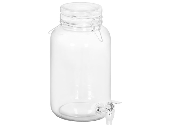vidaXL Dozowniki do napojów, 2 szt., 4000 ml, szklane Hermetyczny Metal Szkło Typ Zestawy