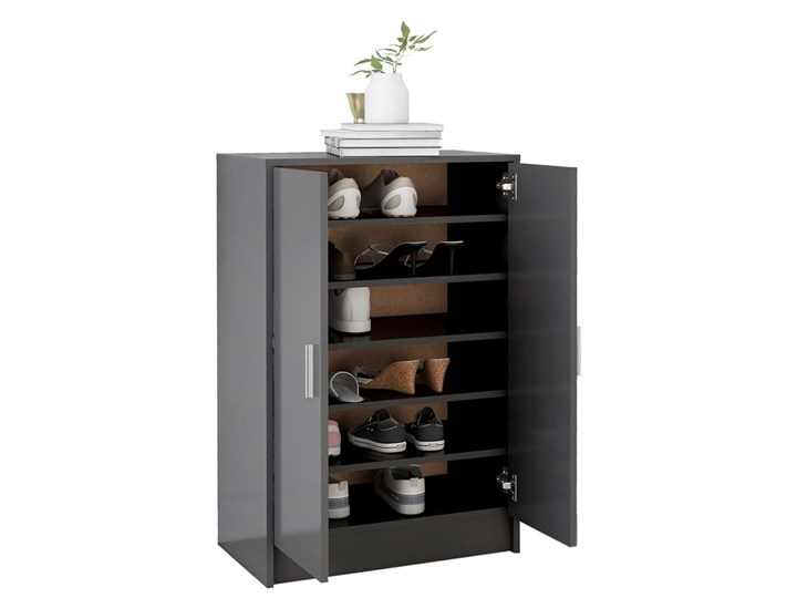 vidaXL Szafka na buty, szara, 60x35x92 cm, płyta wiórowa Płyta MDF Płyta meblowa Kategoria Szafki i regały Płyta laminowana Głębokość 35 cm Szerokość 60 cm Styl Nowoczesny