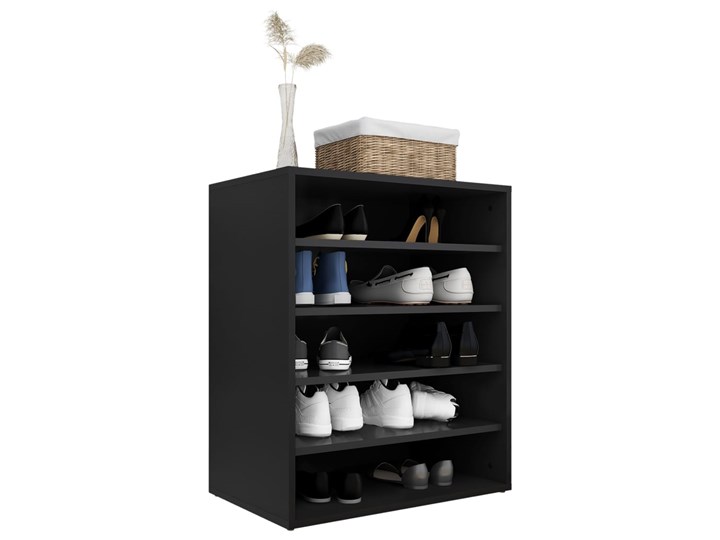vidaXL Szafka na buty, czarna, 60x35x70 cm, płyta wiórowa Płyta meblowa Płyta MDF Szerokość 60 cm Głębokość 35 cm Kategoria Szafki i regały Płyta laminowana Kolor Czarny