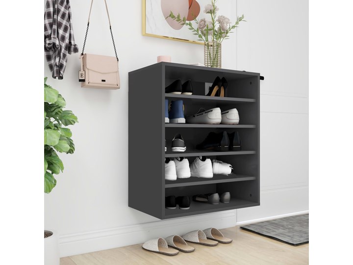 vidaXL Szafka na buty, szara, 60x35x70 cm, płyta wiórowa Głębokość 35 cm Płyta meblowa Płyta MDF Płyta laminowana Szerokość 60 cm Kategoria Szafki i regały