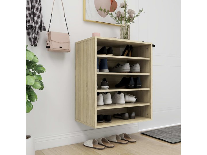 vidaXL Szafka na buty, kolor dąb sonoma, 60x35x70 cm, płyta wiórowa Płyta laminowana Drewno Płyta meblowa Głębokość 35 cm Szerokość 60 cm Płyta MDF Kategoria Szafki i regały