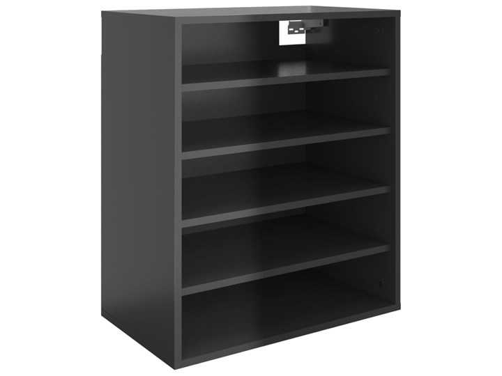 vidaXL Szafka na buty, wysoki połysk, czarna, 60x35x70 cm Regał Głębokość 35 cm Płyta laminowana Płyta MDF Szerokość 60 cm Kategoria Witryny Płyta meblowa Kolor Czarny