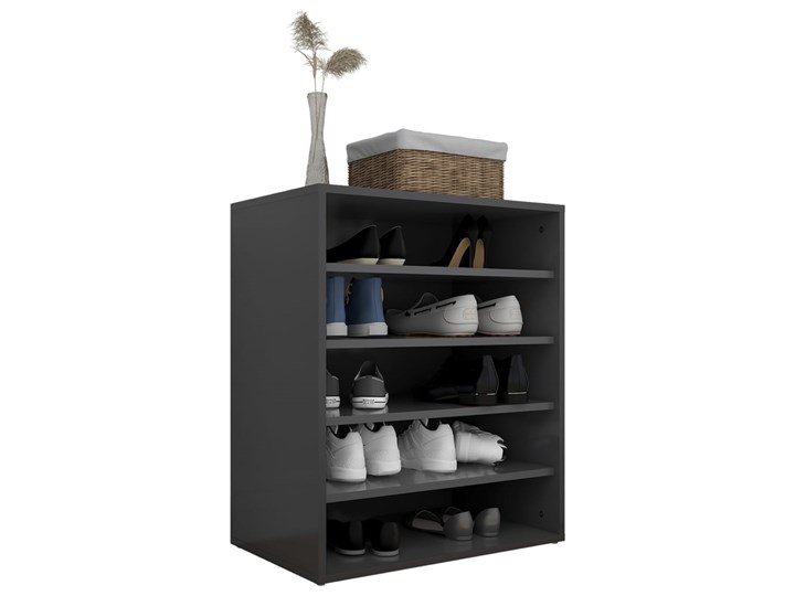 vidaXL Szafka na buty, wysoki połysk, czarna, 60x35x70 cm Płyta meblowa Płyta laminowana Głębokość 35 cm Szerokość 60 cm Płyta MDF Kategoria Witryny Regał Kolor Czarny