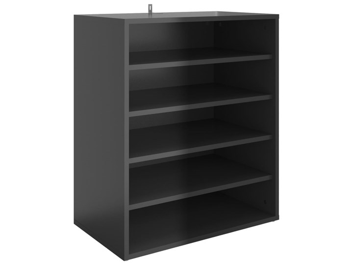vidaXL Szafka na buty, wysoki połysk, czarna, 60x35x70 cm Płyta laminowana Płyta meblowa Płyta MDF Głębokość 35 cm Kolor Czarny Szerokość 60 cm Regał Kategoria Witryny