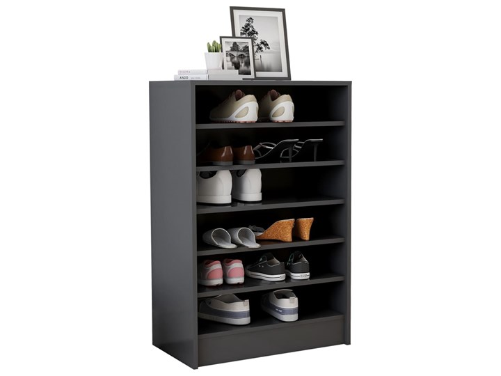 vidaXL Szafka na buty, szara, 60x35x92 cm, płyta wiórowa Płyta laminowana Płyta meblowa Typ Stojące Głębokość 35 cm Szerokość 60 cm Płyta MDF Kategoria Szafki i regały