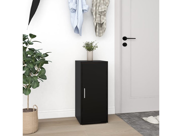 vidaXL Szafki na buty, 2 szt., czarne, 32x35x70 cm, płyta wiórowa Głębokość 35 cm Kolor Czarny Płyta laminowana Szerokość 32 cm Płyta meblowa Płyta MDF Typ Stojące