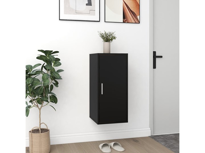 vidaXL Szafki na buty, 2 szt., czarne, 32x35x70 cm, płyta wiórowa Płyta meblowa Szerokość 32 cm Głębokość 35 cm Kolor Czarny Płyta MDF Płyta laminowana Kategoria Szafki i regały