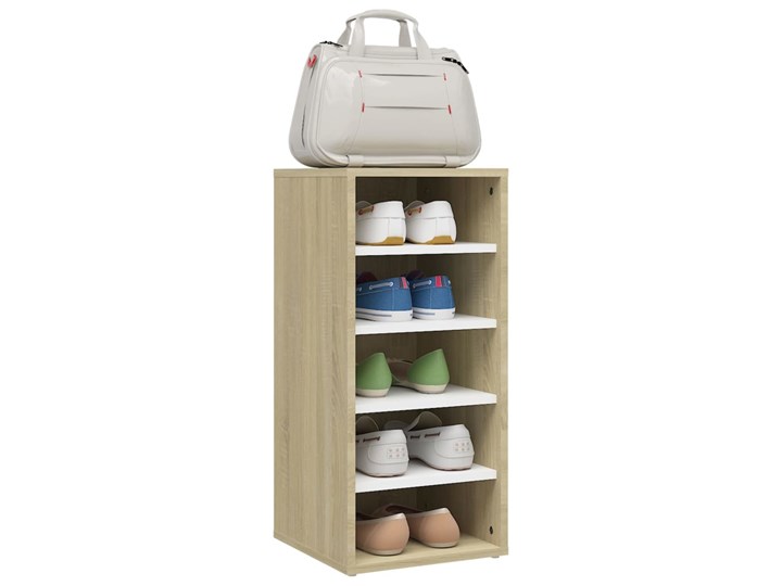 vidaXL Szafka na buty, 2 szt., biel i dąb sonoma, 31,5x35x70 cm, płyta Pomieszczenie Sypialnia Płyta laminowana Szerokość 32 cm Głębokość 35 cm Płyta MDF Drewno Płyta meblowa Kolor Biały