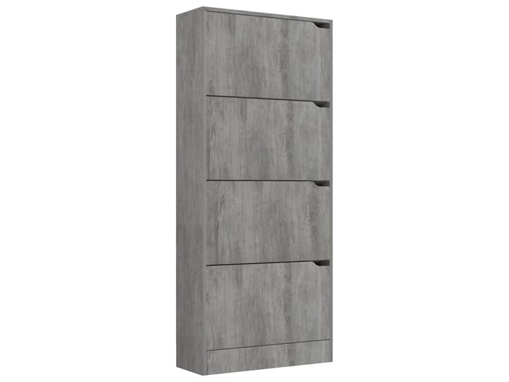 vidaXL Szafka na buty z 4 półkami, wzór betonu, 59x24x136 cm, płyta Płyta laminowana Płyta MDF Szerokość 59 cm Głębokość 24 cm Płyta meblowa Kategoria Szafki i regały