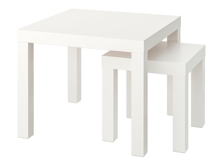 IKEA LACK Zestaw stolików, 2 szt, biały, Wysokość 1: 45 cm