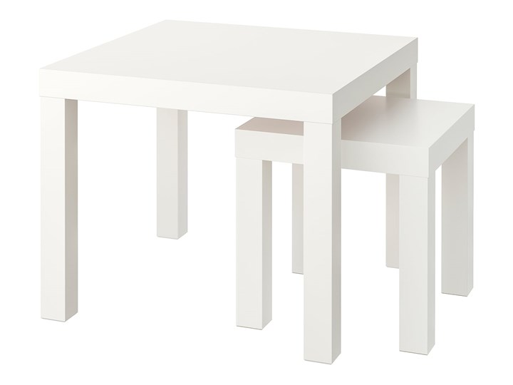 IKEA LACK Zestaw stolików, 2 szt, biały, Wysokość 1: 45 cm Kategoria Stoliki i ławy