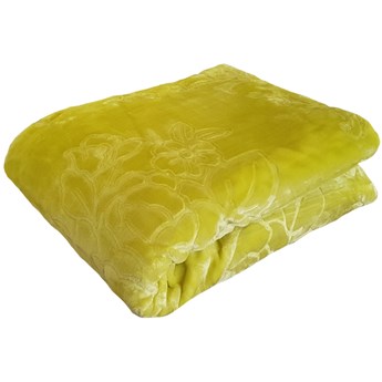 Koc tłoczony limonkowo-oliwkowy KT-035