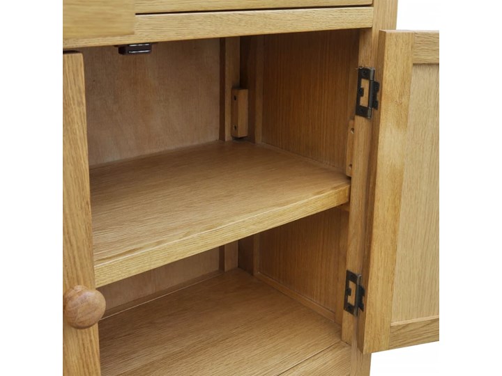 vidaXL Szafka, 90 x 33,5 x 83 cm, lite drewno dębowe Płyta laminowana Płyta MDF Stojące Szerokość 90 cm Głębokość 34 cm Pomieszczenie Przedpokój Styl Rustykalny
