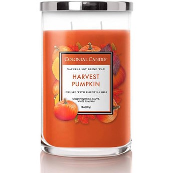 Colonial Candle Classic duża sojowa świeca zapachowa w szkle typu tumbler 19 oz 538 g - Harvest Pumpkin
