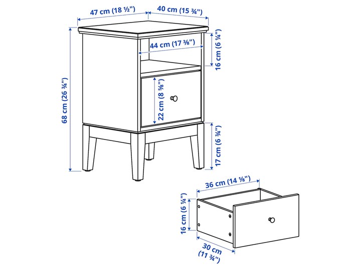 IKEA IDANÄS Zestaw mebli do sypialni 4 szt, Biały, 140x200 cm Pomieszczenie Sypialnia Kategoria Zestawy mebli do sypialni