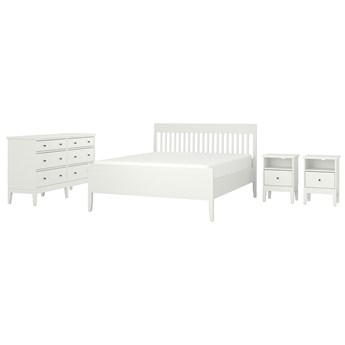 IKEA IDANÄS Zestaw mebli do sypialni 4 szt, biały, 140x200 cm