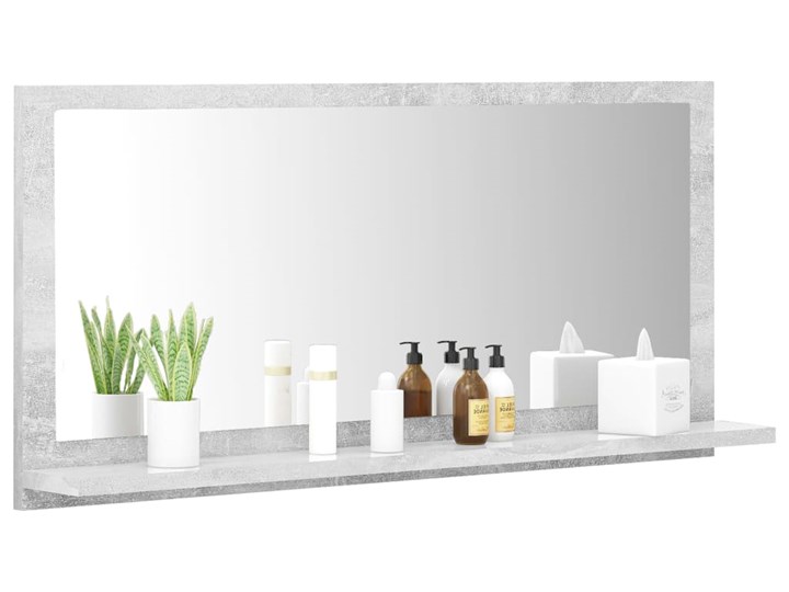 vidaXL Lustro łazienkowe, szarość betonu, 80x10,5x37 cm, płyta wiórowa Prostokątne Ścienne Styl Nowoczesny