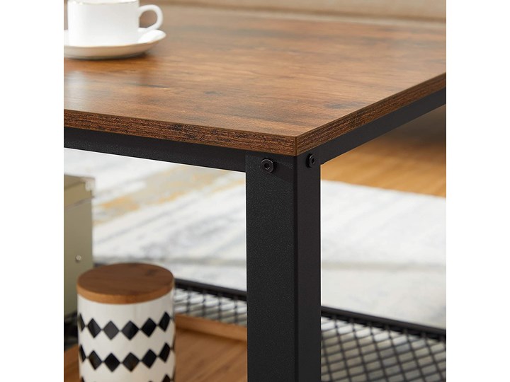 Stolik kawowy ława rustykalna loft FERON Szerokość 60 cm Stal Wysokość 45 cm Płyta meblowa Długość 106 cm Styl Industrialny Funkcje Z półkami