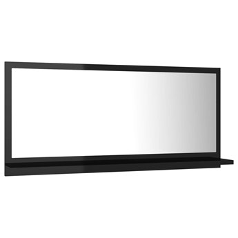 vidaXL Lustro łazienkowe, czarne, wysoki połysk, 80x10,5x37 cm, płyta