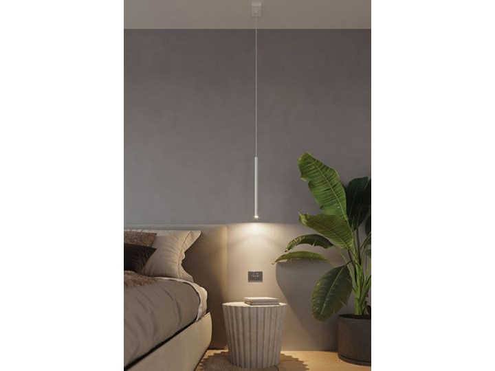 Pojedyncza lampa wisząca LED E852-Pastels - biały Lampa z kloszem Styl Minimalistyczny