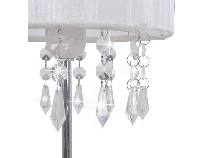 Biała lampka stołowa w stylu glamour - EX817-Alesa Metal Kolor Biały Lampa z abażurem Wysokość 44 cm Tworzywo sztuczne Pomieszczenie Sypialnia