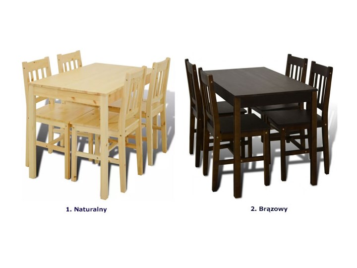 Drewniany zestaw stół i 4 krzesła – Ellen Pomieszczenie Salon