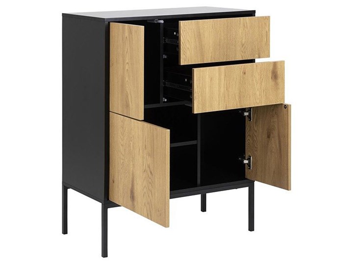 Metalowa komoda do salonu loft - Sendi 4X Głębokość 40 cm Płyta MDF Wysokość 103 cm Z szafkami i szufladami Szerokość 80 cm Styl Industrialny