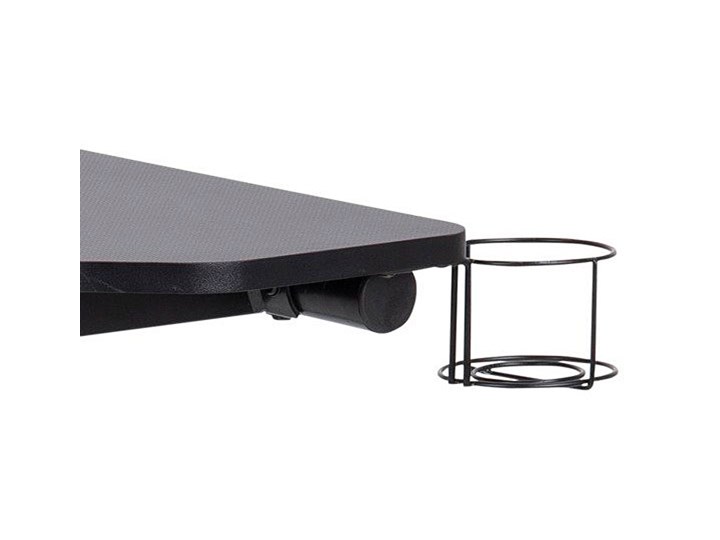 Czarne biurko z metalowymi nogami - Sonix Płyta meblowa Pomieszczenie Pokój nastolatka Szkło Stal Biurko gamingowe Płyta MDF Głębokość 60 cm Szerokość 100 cm Styl Nowoczesny