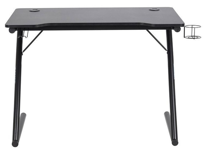 Czarne biurko z metalowymi nogami - Sonix Biurko gamingowe Szkło Płyta meblowa Płyta MDF Głębokość 60 cm Stal Szerokość 100 cm Styl Industrialny