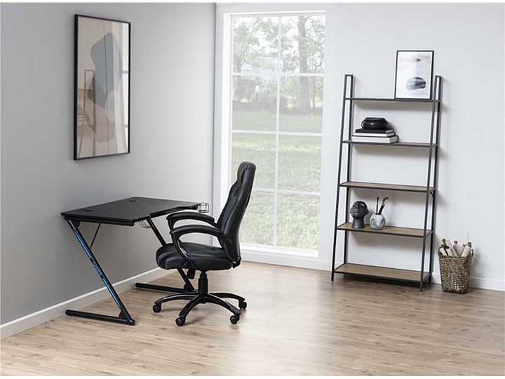 Czarne biurko z metalowymi nogami - Sonix Płyta MDF Głębokość 60 cm Pomieszczenie Pokój nastolatka Płyta meblowa Szerokość 100 cm Szkło Biurko gamingowe Stal Kolor Czarny