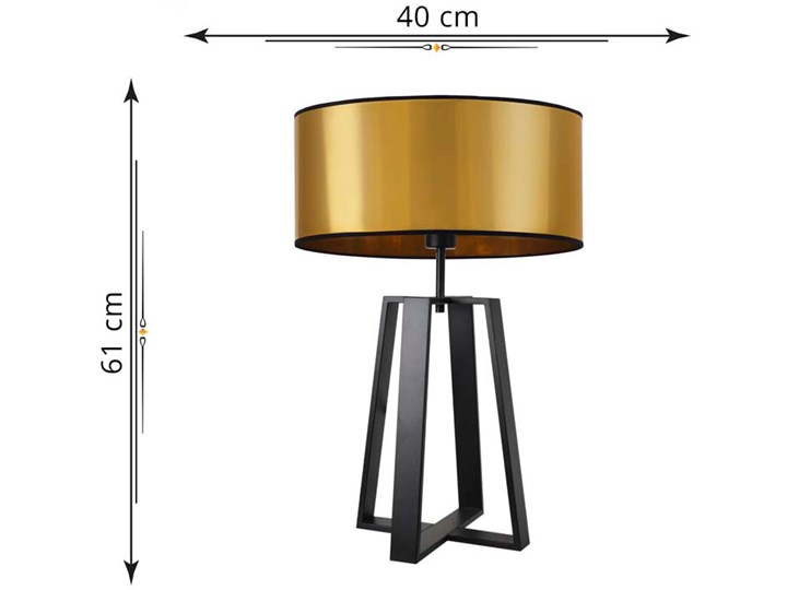 Złota lampka nocna glamour - EX971-Thof Wysokość 61 cm Pomieszczenie Biuro i pracownia Lampa z abażurem Lampa nocna Metal Styl Nowoczesny