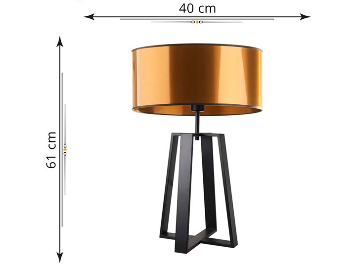 Miedziana lampka nocna glamour - EX971-Thof Lampa z abażurem Wysokość 61 cm Lampa nocna Metal Kolor Miedziany