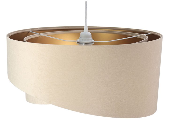 Beżowo-złota lampa wisząca glamour - EX982-Sonelo Lampa z abażurem Kolor Beżowy Tkanina Styl Nowoczesny