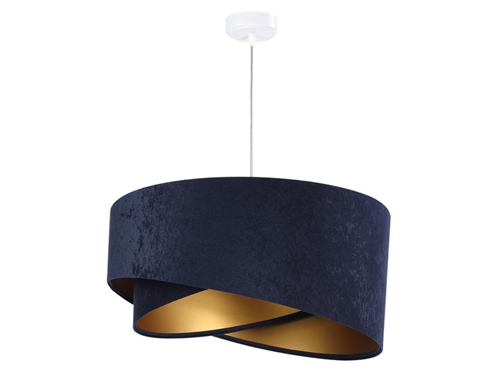 Granatowo-złota lampa wisząca glamour - EX985-Leris Lampa z abażurem Tkanina Metal Tworzywo sztuczne Ilość źródeł światła 1 źródło