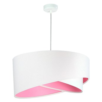 Biało-różowa lampa wisząca z abażurem - EX990-Rezi