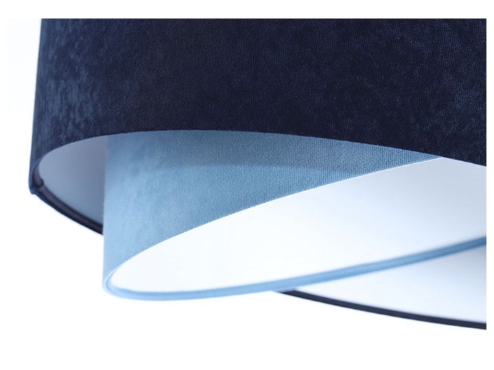 Granatowo-biała lampa wisząca welurowa - EX994-Lorisa Tkanina Lampa inspirowana Tworzywo sztuczne Metal Ceramika Pomieszczenie Przedpokój Szkło Lampa z abażurem Beton Styl Glamour