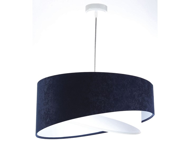 Granatowo-biała lampa wisząca nad stół - EX995-Rema Tworzywo sztuczne Beton Lampa inspirowana Szkło Ceramika Tkanina Metal Kategoria Lampy wiszące Lampa z abażurem Pomieszczenie Salon
