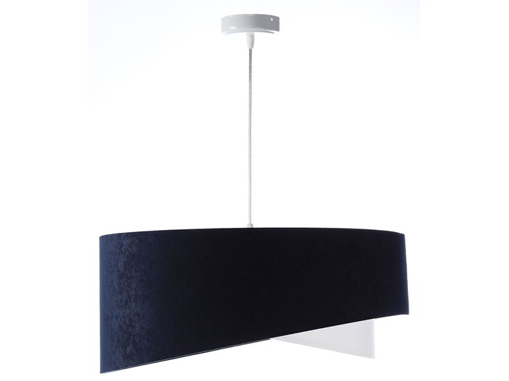 Granatowo-srebrna lampa wisząca nad stół - EX995-Rema Szkło Lampa inspirowana Ceramika Tworzywo sztuczne Beton Metal Tkanina Lampa z abażurem Kolor Granatowy