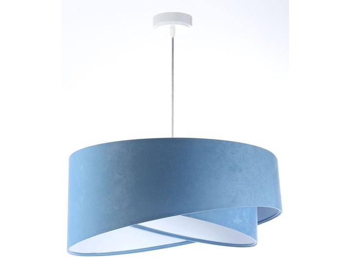Niebiesko-biała welurowa lampa wisząca - EX996-Alias Szkło Lampa inspirowana Tworzywo sztuczne Metal Lampa z abażurem Beton Ceramika Tkanina Kolor