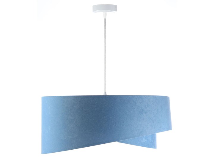 Niebiesko-srebrna welurowa lampa wisząca - EX996-Alias Metal Tkanina Beton Lampa z abażurem Tworzywo sztuczne Lampa inspirowana Szkło Ceramika Styl Skandynawski