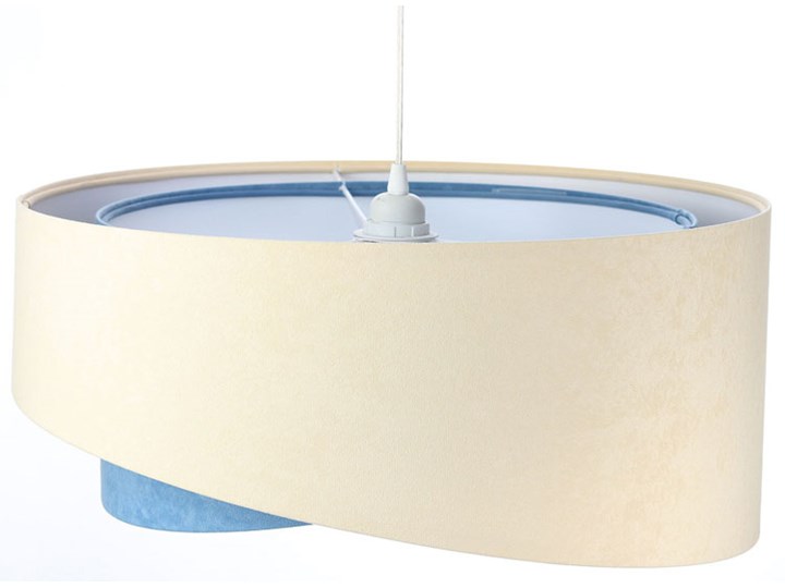 Beżowo-biała skandynawska lampa wisząca - EX998-Olida Tkanina Tworzywo sztuczne Metal Lampa z abażurem Pomieszczenie Sypialnia