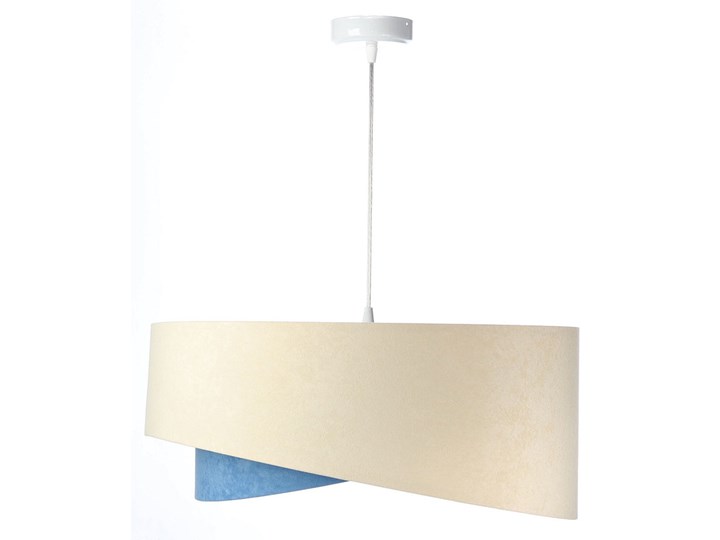 Beżowo-srebrna nowoczesna lampa wisząca - EX998-Olida Metal Kategoria Lampy wiszące Tkanina Tworzywo sztuczne Lampa z abażurem Pomieszczenie Salon