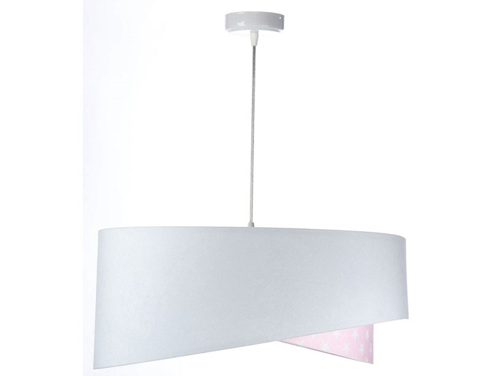 Biało-różowa lampa wisząca z wzorem - EX1000-Felisa Tworzywo sztuczne Metal Lampa z abażurem Tkanina Pomieszczenie Jadalnia