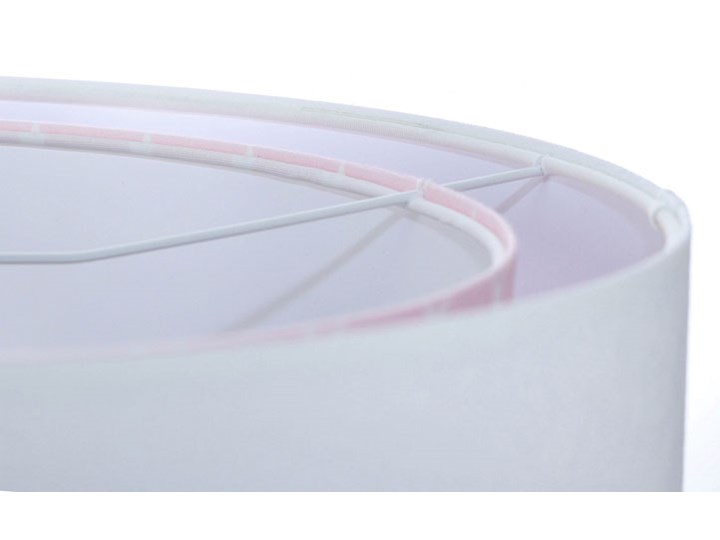 Biało-różowa lampa wisząca z wzorem - EX1000-Felisa Tkanina Tworzywo sztuczne Lampa z abażurem Metal Kolor Biały