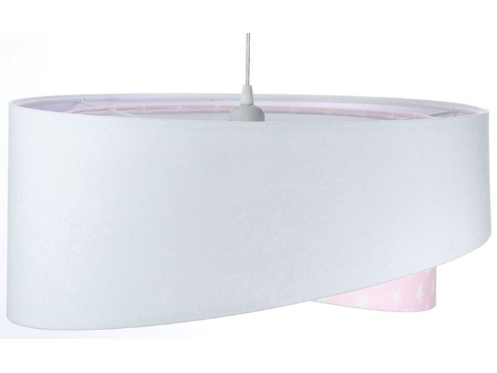 Biało-różowa lampa wisząca z wzorem - EX1000-Felisa Tkanina Styl Nowoczesny Metal Lampa z abażurem Tworzywo sztuczne Kolor Biały