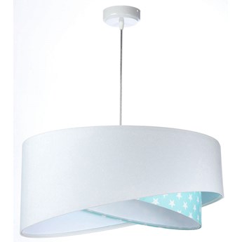 Biało-miętowa lampa wisząca welurowa - EX1000-Felisa